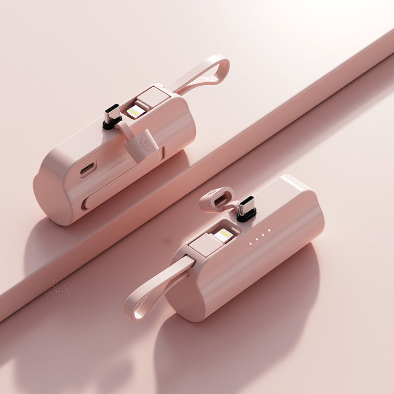 Capsule Power Bank with Built-in Cable - Portable Charger 2000-10000mAh