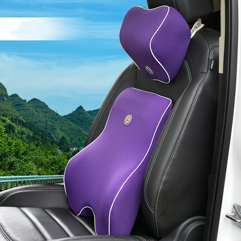 Memory Foam Lumbar Support Set - Headrest & Back Cushion Combo