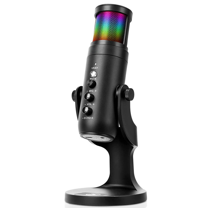 RGB USB Condenser Microphone - Gaming & Streaming Mic with LED