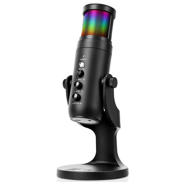 RGB USB Condenser Microphone - Gaming & Streaming Mic with LED