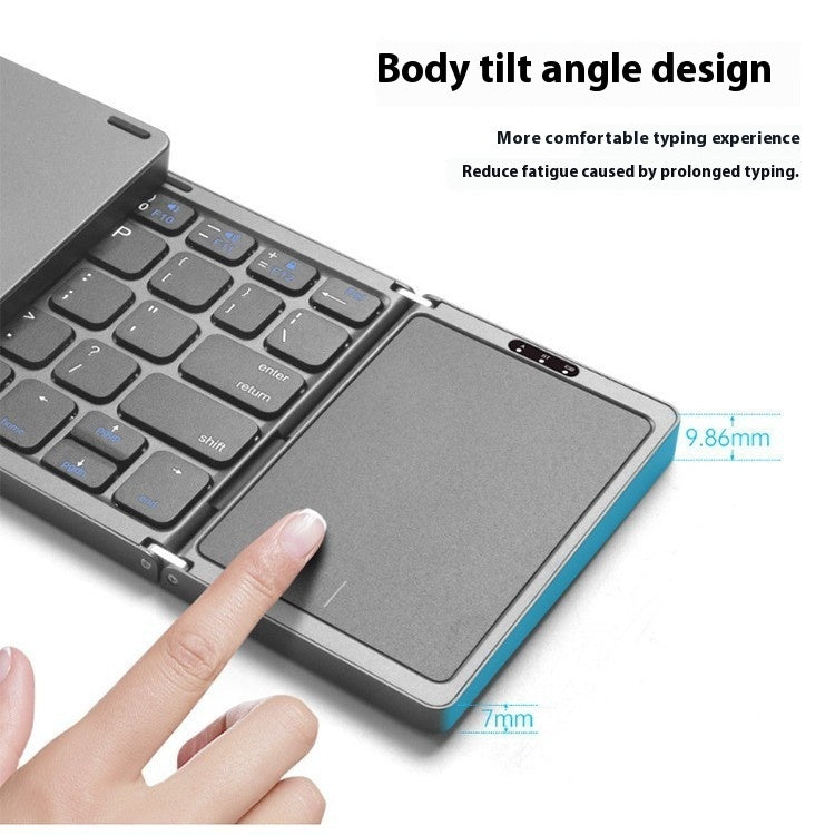 Foldable Bluetooth Keyboard with Touchpad - Portable Wireless