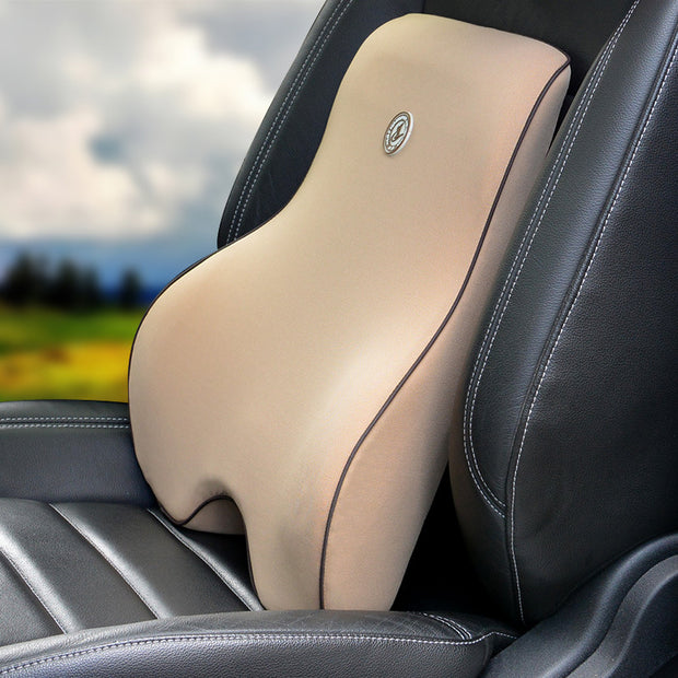 Memory Foam Lumbar Support Set - Headrest & Back Cushion Combo