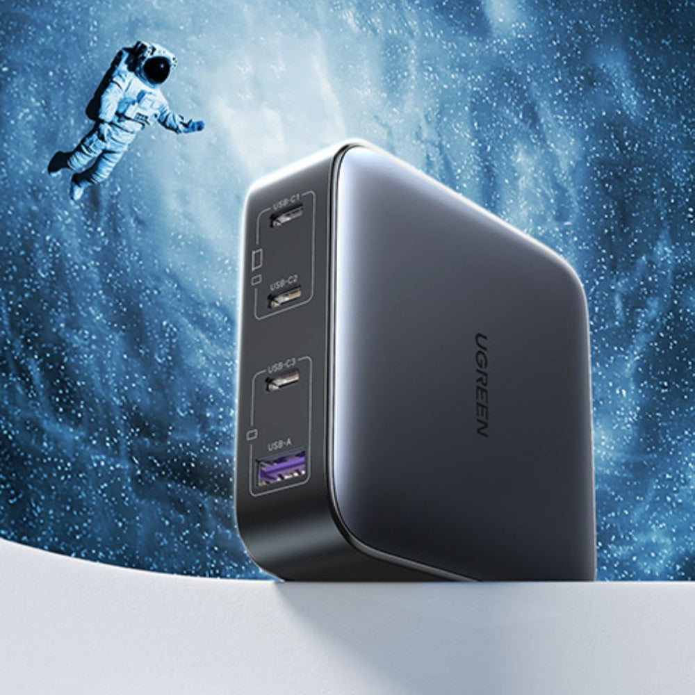 100W GaN Desktop Charging Station - 4-Port Fast Charger with Cable