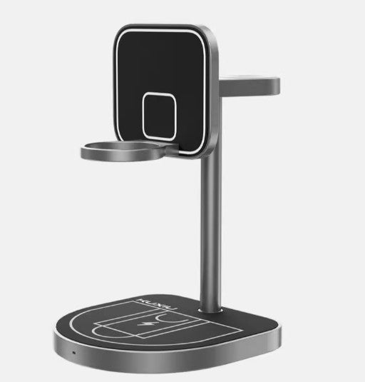 3-in-1 Basketball Hoop Wireless Charging Stand - Magnetic Desktop Charger