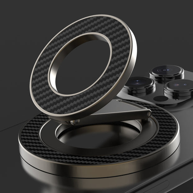 360° Rotating Magnetic Car Phone Holder - Foldable Ring Stand