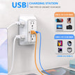 Multi-Functional Power Strip - 6 AC Outlets + 4 USB Ports Wall Socket