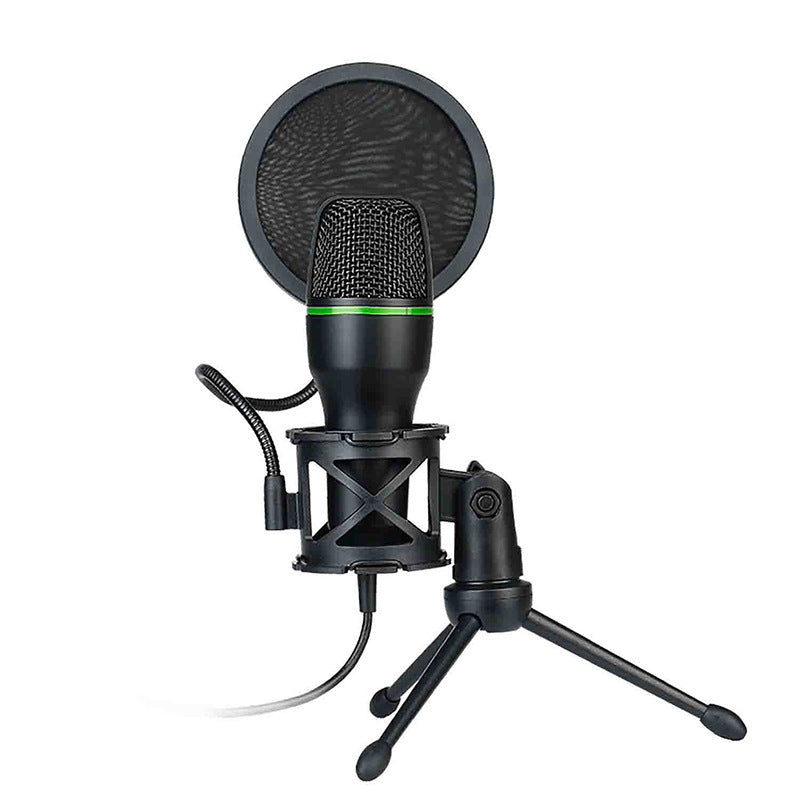 USB Condenser Microphone - Desktop Tripod with Pop Filter