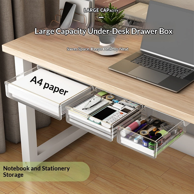 Stackable Storage Box - Transparent Desk Organizer with Lid