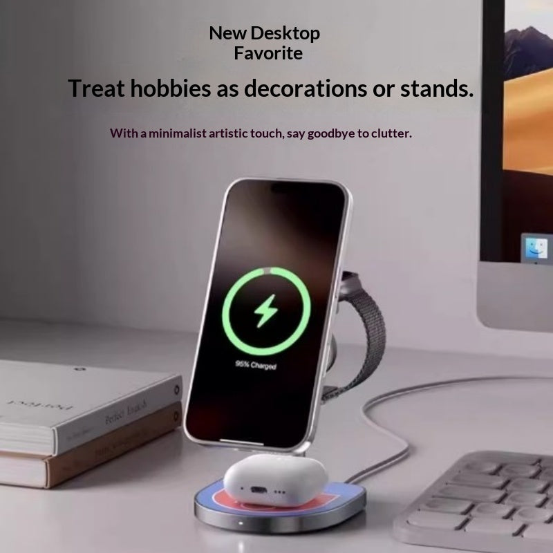 3-in-1 Basketball Hoop Wireless Charging Stand - Magnetic Desktop Charger
