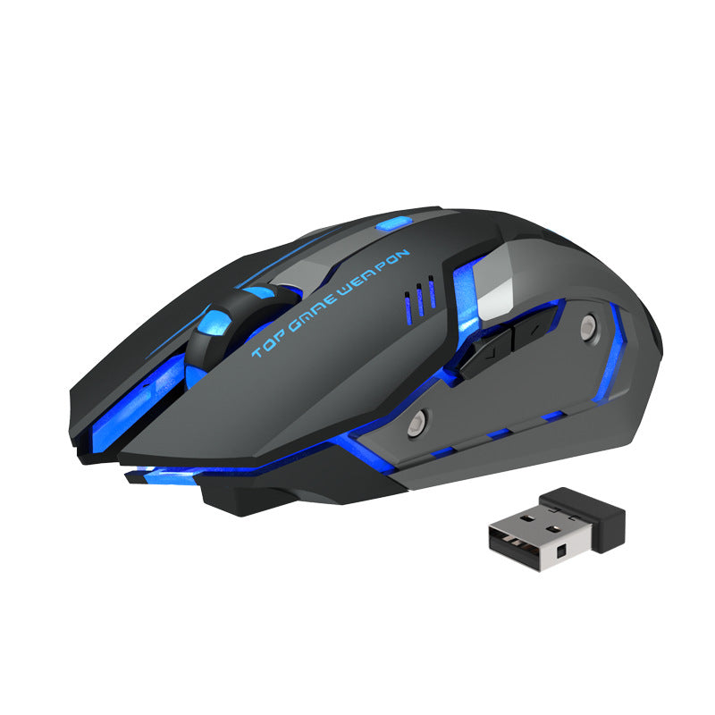 Wireless Silent Gaming Mouse - Rechargeable Ergonomic 6-Button Mouse