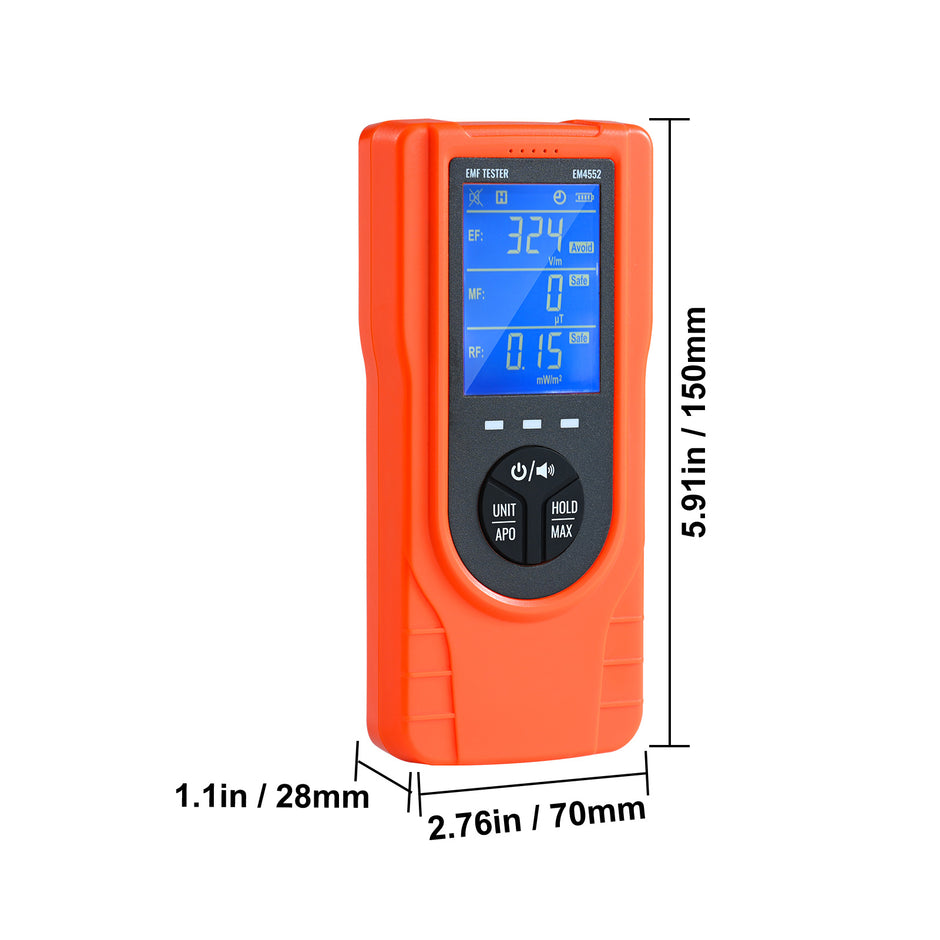 EMF Meter 5Hz-3.5GHz - Rechargeable Electromagnetic Field Radiation Detector | Ghost Hunting Equipment