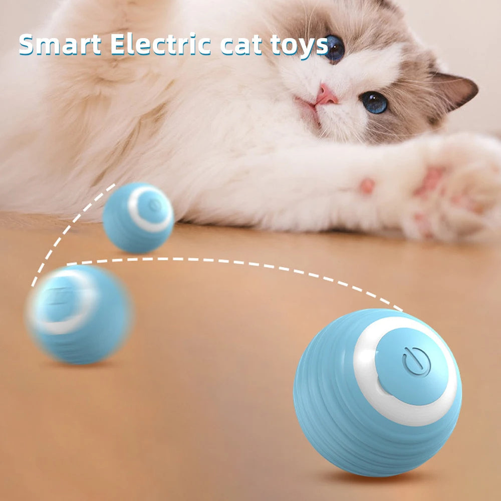 Smart Interactive Cat Toy Ball - Automatic Rolling USB Rechargeable with Intelligent Obstacle Avoidance