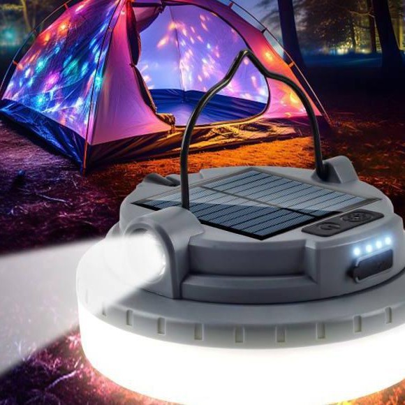 Solar LED Camping Light - Multi-Function USB Rechargeable Lantern