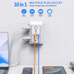 Multi-Functional Power Strip - 6 AC Outlets + 4 USB Ports Wall Socket