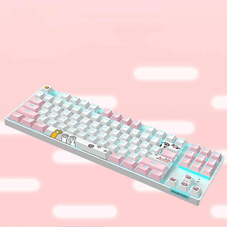 87-Key RGB Mechanical Gaming Keyboard - Green Switch TKL with Metal Panel