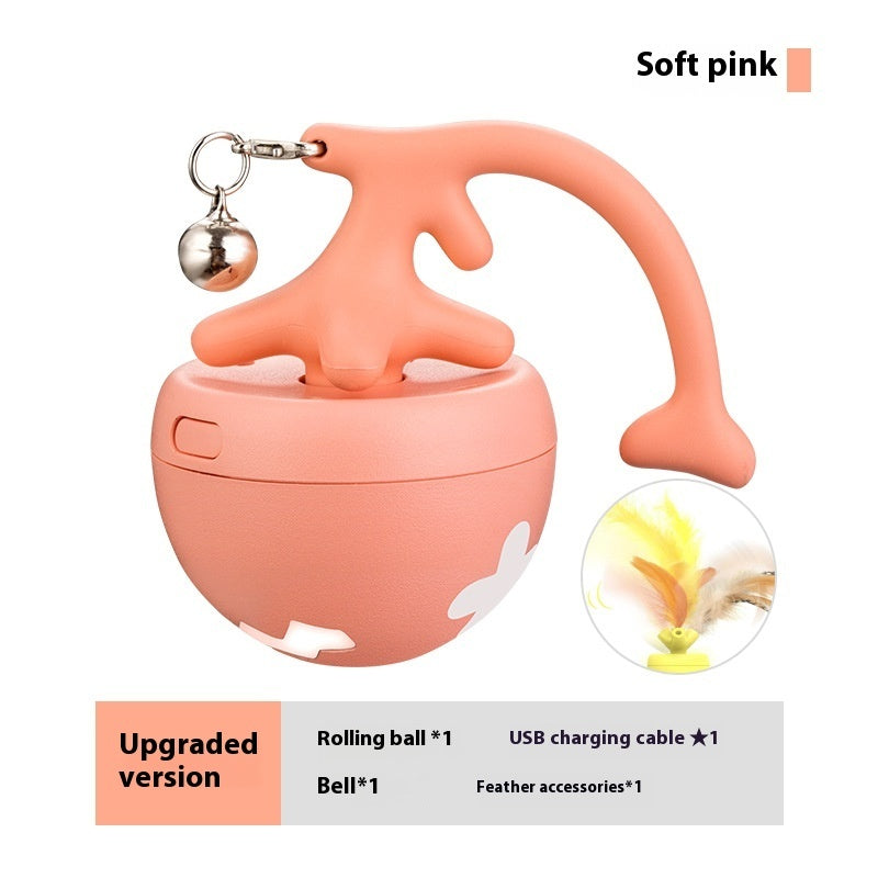 Smart Interactive Cat Toy Ball - USB Rechargeable Self-Rolling Automatic Pet Toy with Obstacle Avoidance