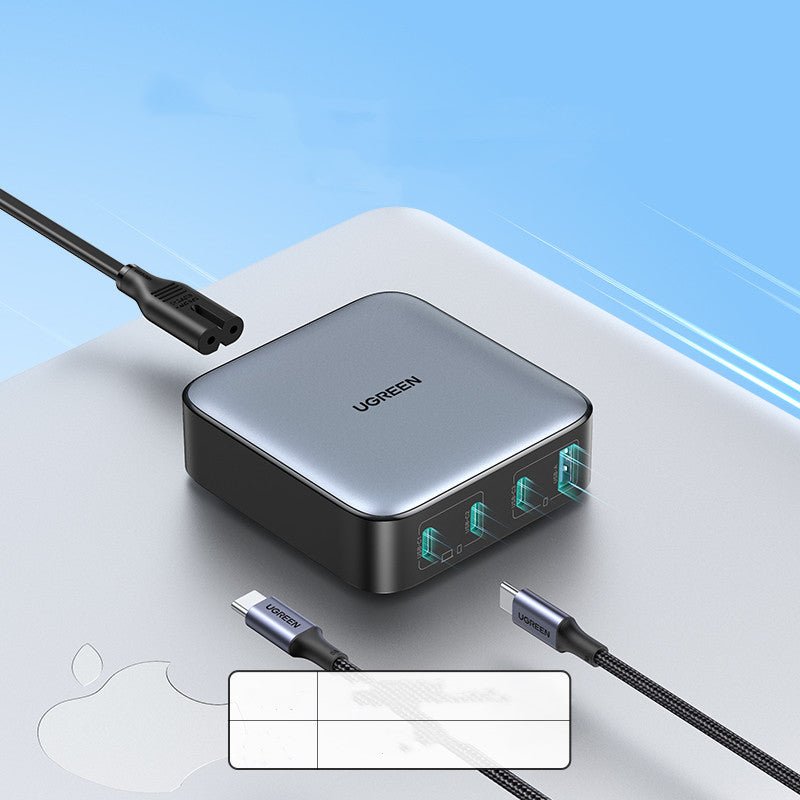 100W GaN Desktop Charging Station - 4-Port Fast Charger with Cable