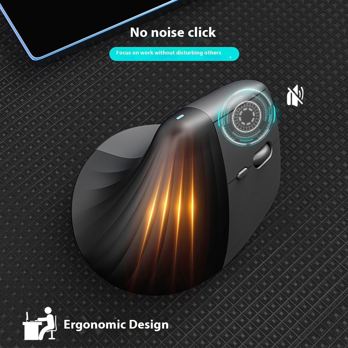 Wireless Vertical Ergonomic Mouse - Bluetooth Rechargeable Design