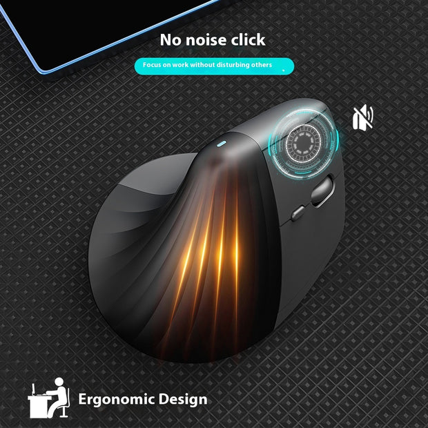 Wireless Vertical Ergonomic Mouse - Bluetooth Rechargeable Design