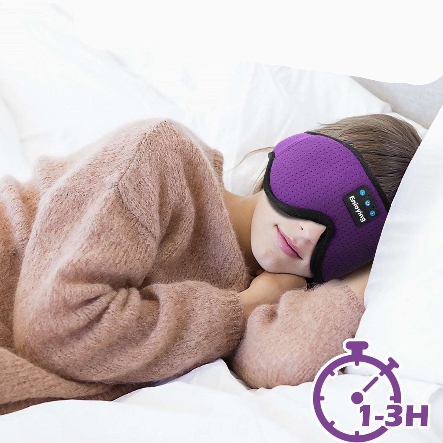3D Bluetooth Sleep Mask - Wireless Music & Calls with 14Hr Battery