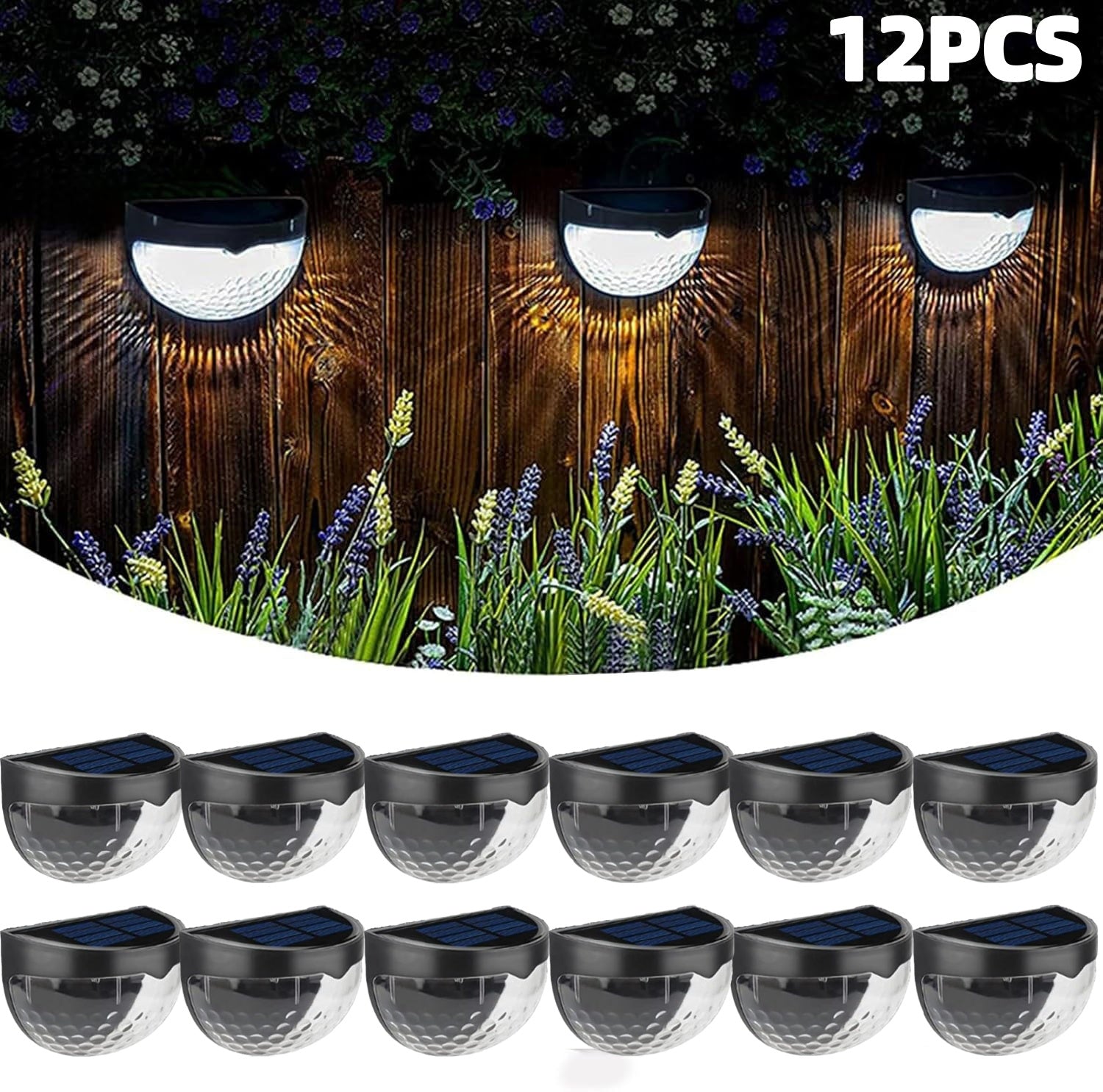 Solar Fence Lights 6-Pack - Waterproof LED Deck Step Lights | IP65 Outdoor Post Wall Lighting