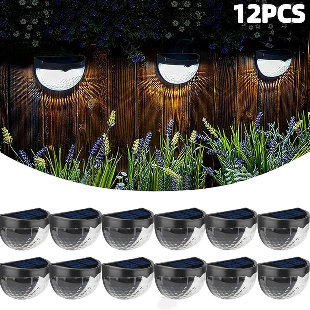 Solar Fence Lights 6-Pack - Waterproof LED Deck Step Lights | IP65 Outdoor Post Wall Lighting
