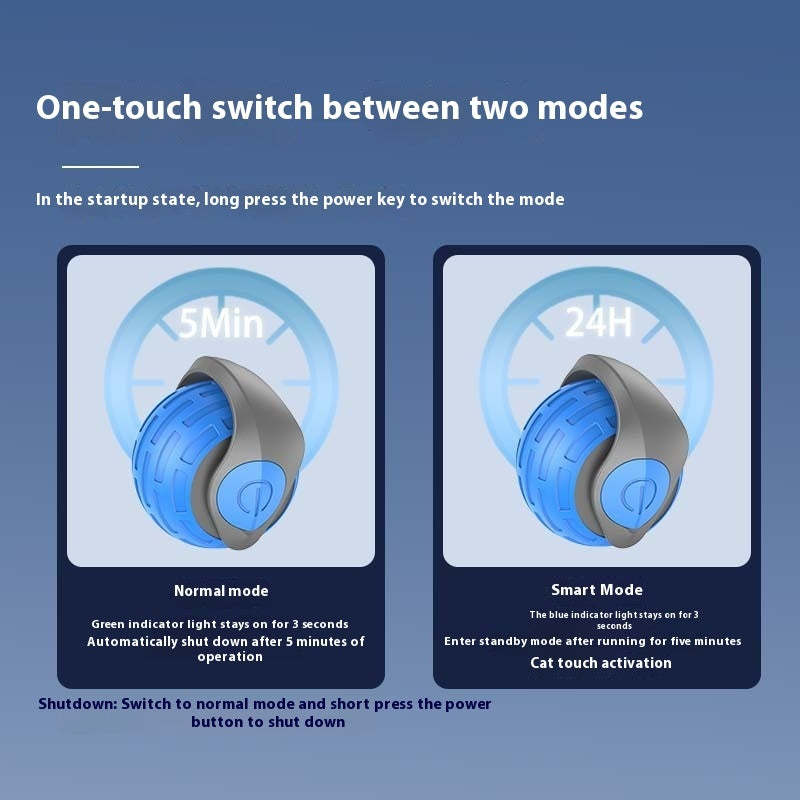 Smart Interactive Cat Toy Ball - USB Rechargeable Auto-Rolling Ball with Intelligent Obstacle Avoidance