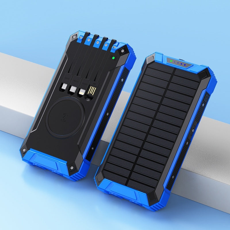 Solar Wireless Power Bank - Portable Charger with Qi Charging