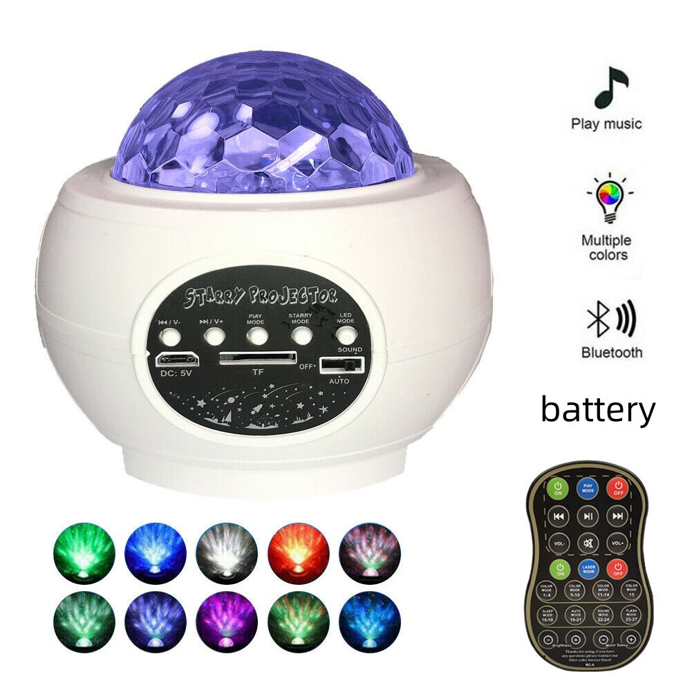 Star Ocean Wave Projector - Galaxy Night Light with Bluetooth Speaker