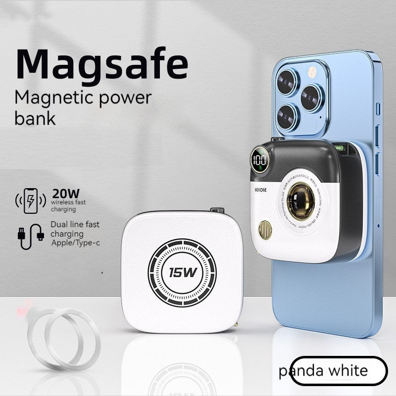 Retro Camera Wireless Power Bank - 10000mAh Magnetic Charger