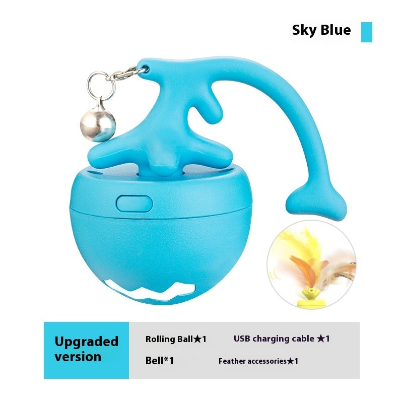 Smart Interactive Cat Toy Ball - USB Rechargeable Self-Rolling Automatic Pet Toy with Obstacle Avoidance