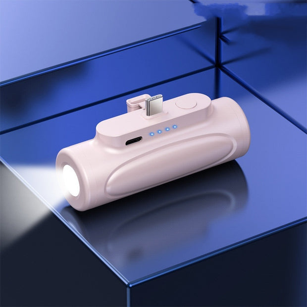 5000mAh Power Bank with LED Flashlight - Portable Charger with 200m Beam