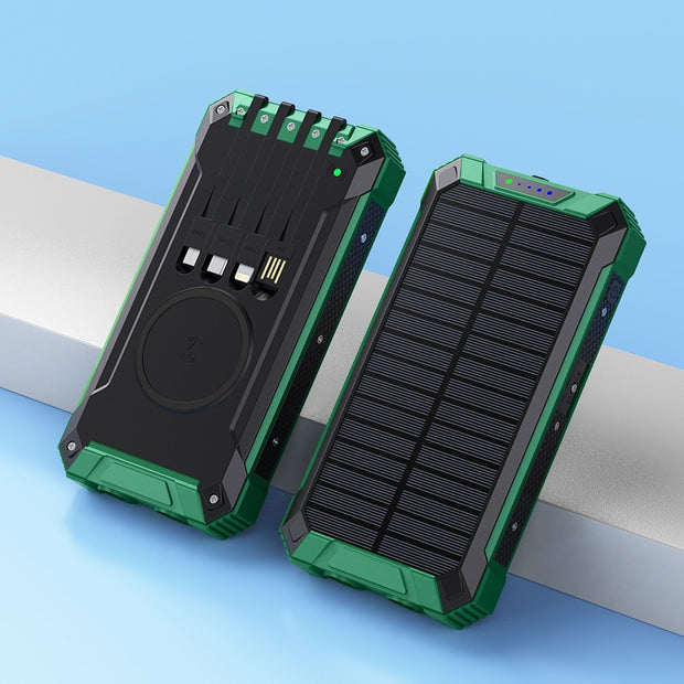 20000mAh Solar Wireless Power Bank - Outdoor Portable Charger