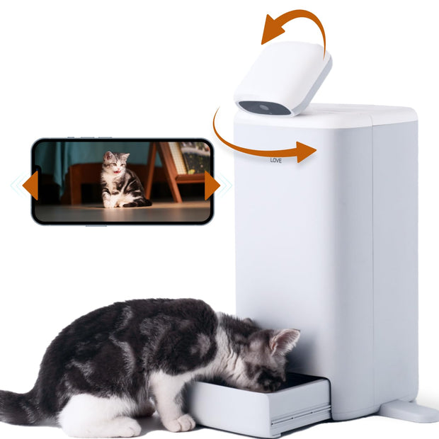 6L Smart Automatic Pet Feeder - WiFi App Control Cat Food Dispenser with Camera