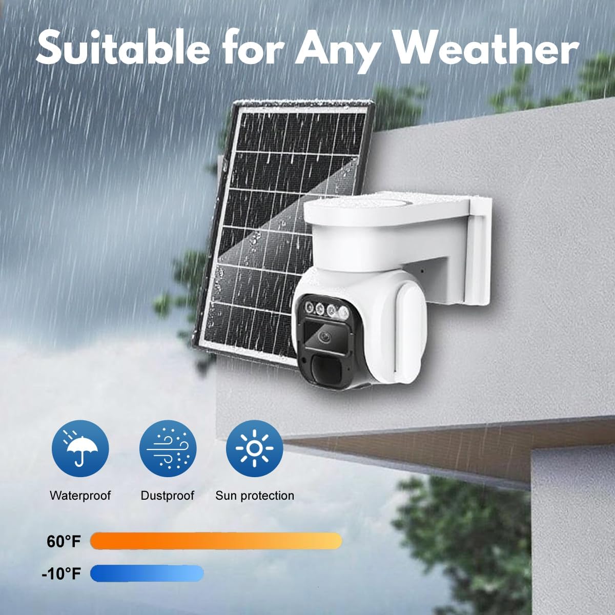 Cellular Security Camera - 4G LTE Solar Powered 2K Outdoor Camera | No WiFi Needed with SIM Card