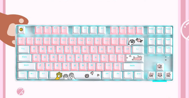 87-Key RGB Mechanical Gaming Keyboard - Green Switch TKL with Metal Panel