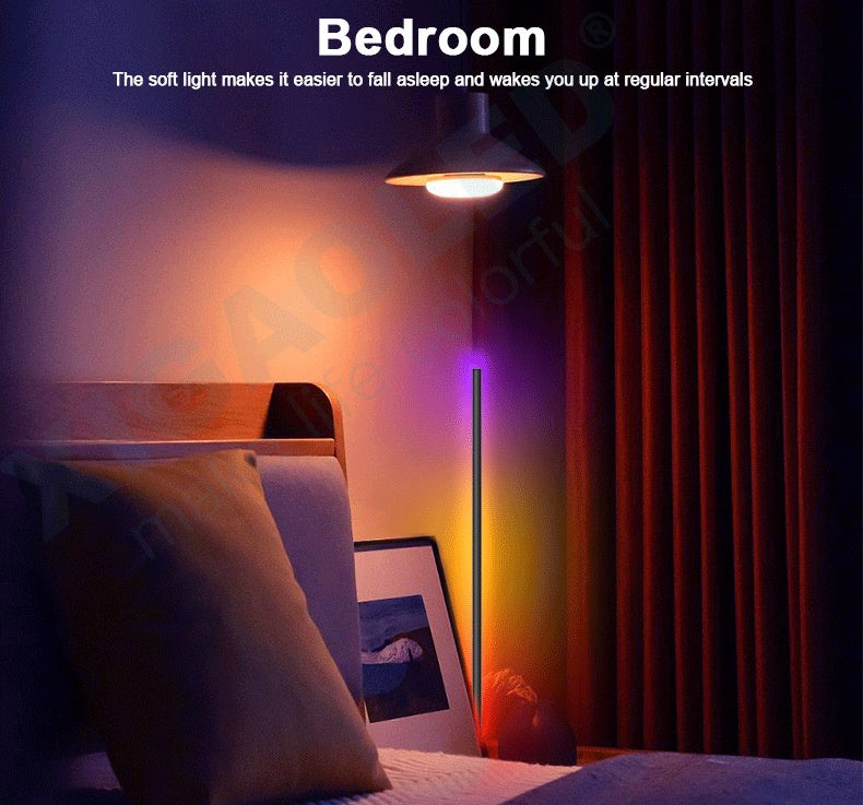 RGB Gaming Floor Lamp - Corner Atmosphere Light with Sound Reactive