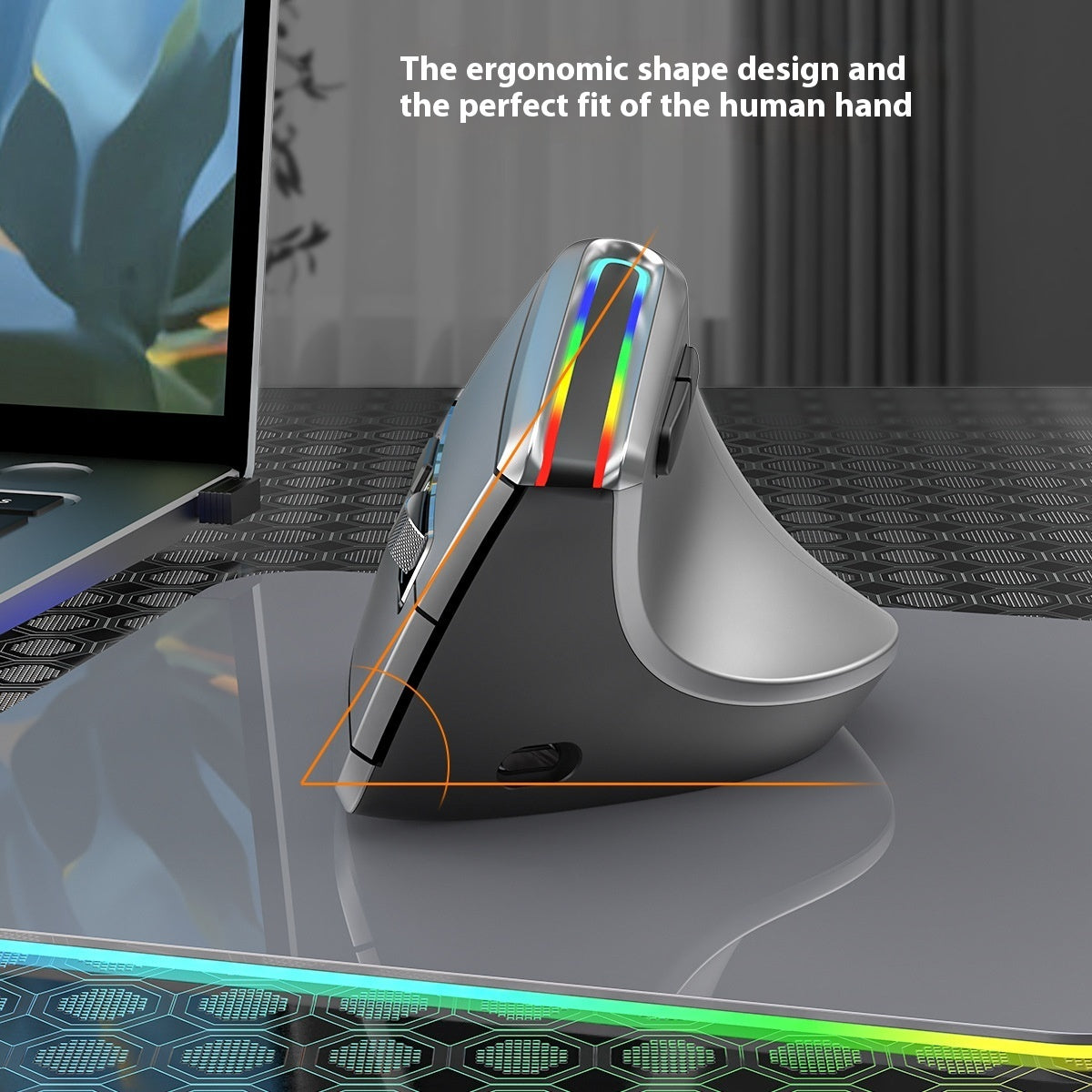 Wireless Vertical Ergonomic Mouse - Bluetooth Rechargeable Design