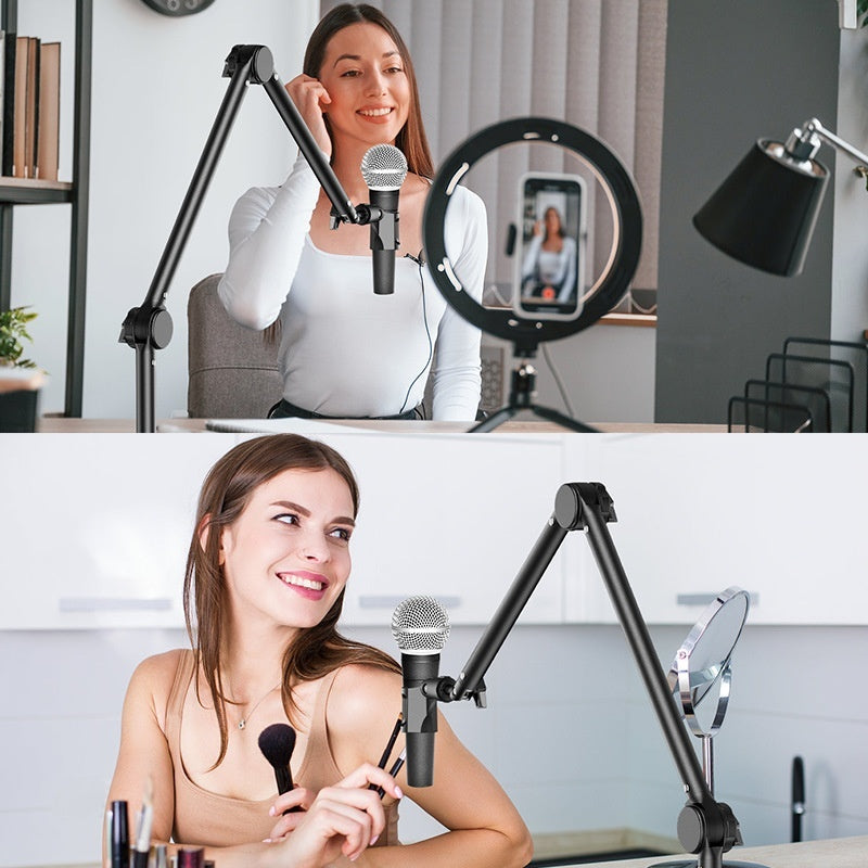 Professional Microphone Boom Arm Stand - Adjustable Swivel Mount