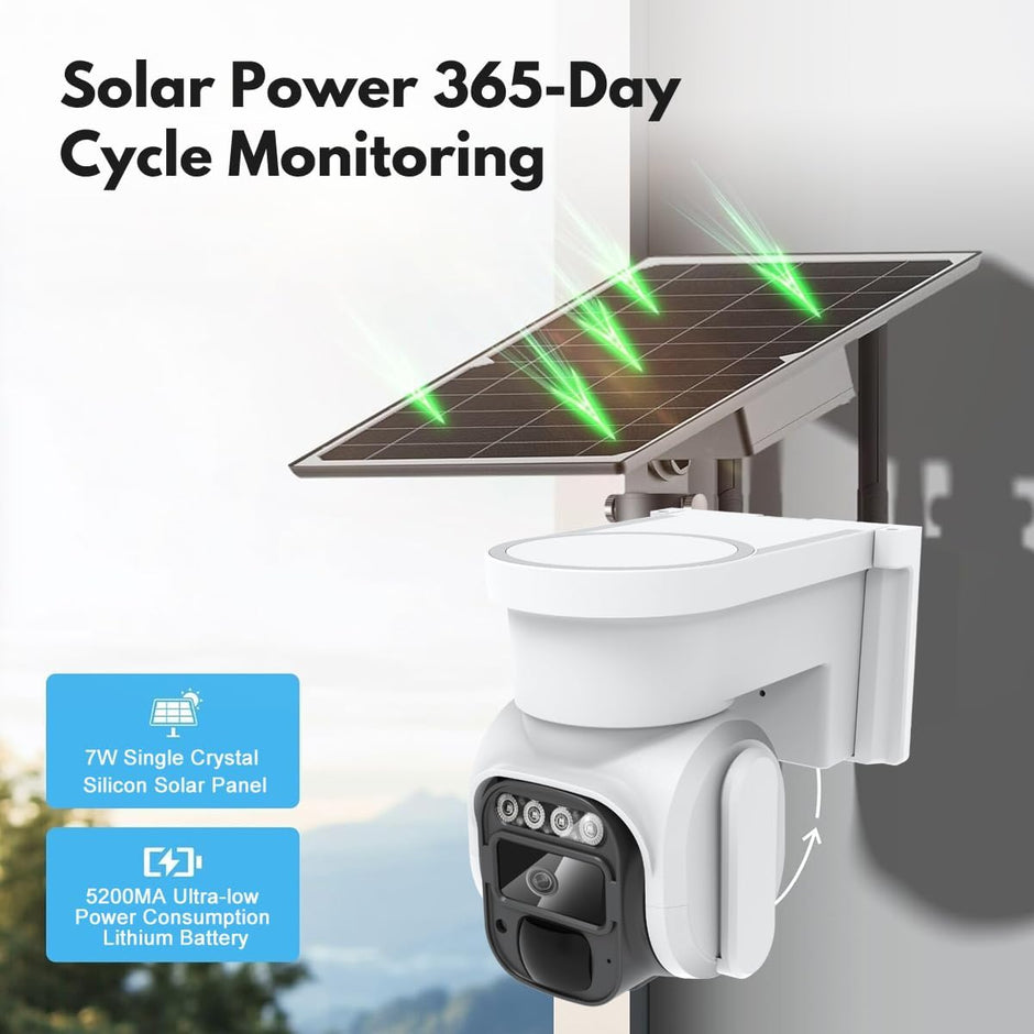 Cellular Security Camera - 4G LTE Solar Powered 2K Outdoor Camera | No WiFi Needed with SIM Card