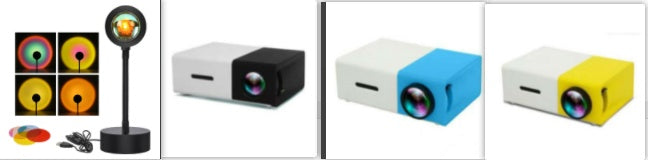 Sunset Projection Lamp - USB LED Night Light | 4 Modes Rainbow Projector for Room Decor & Photography