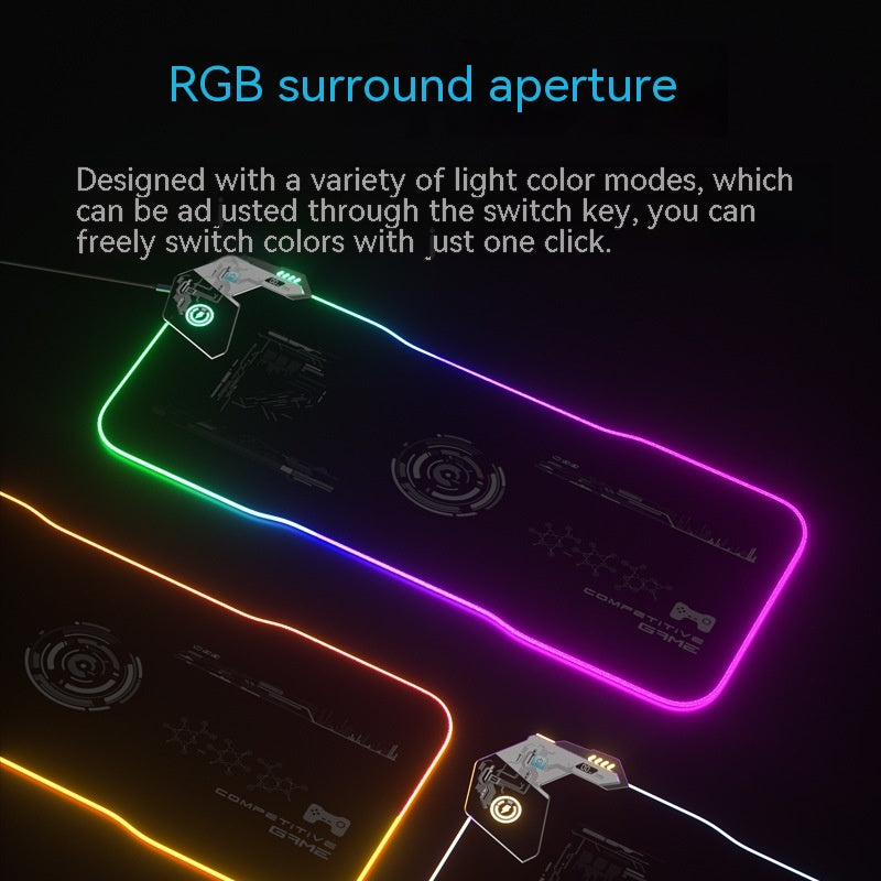 RGB Gaming Mouse Pad - Wireless Charging with USB Hub & LED Lights