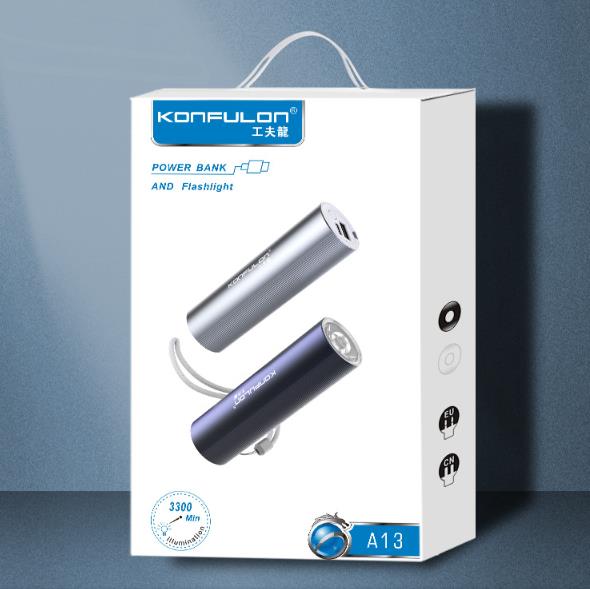 LED Flashlight Power Bank - 5000mAh Portable Charger with Light