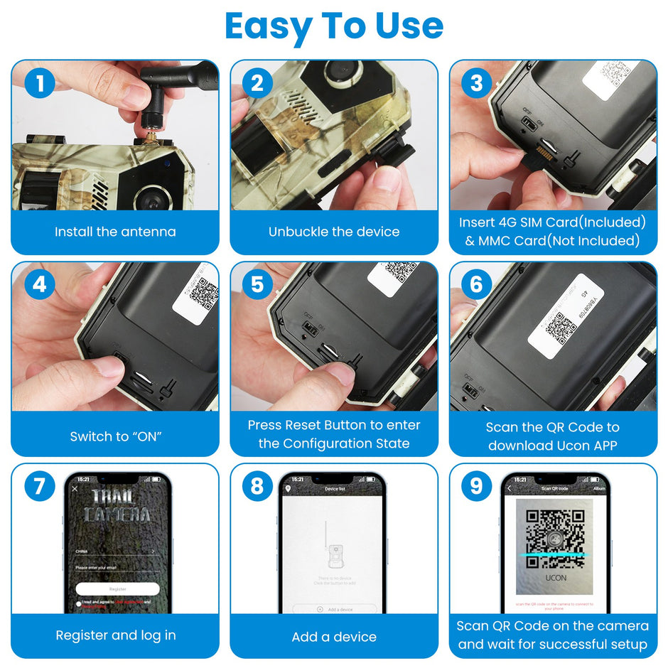 4G Solar Trail Camera - 4K 30FPS Wildlife Camera | No WiFi Needed with SIM Card & App Control