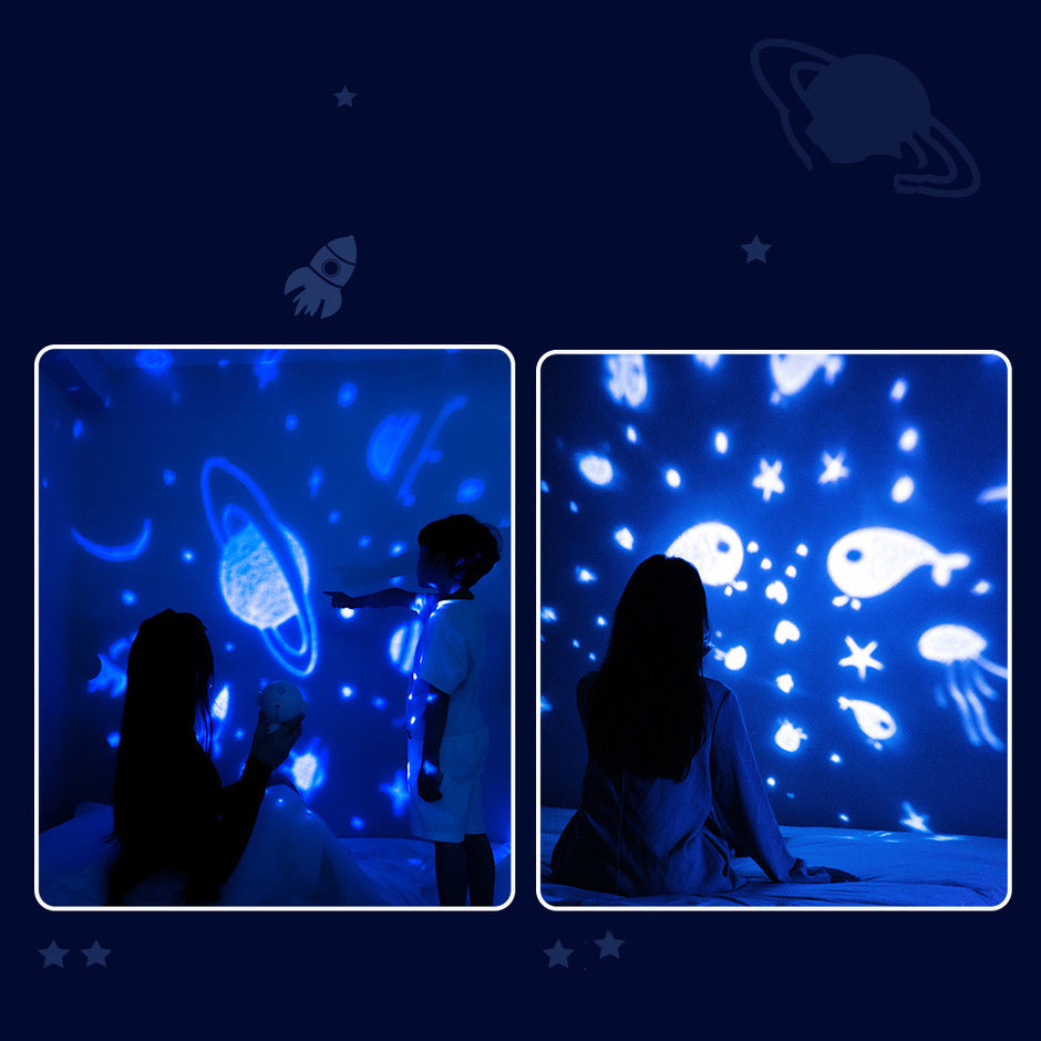 Astronaut Galaxy Star Projector - Music & Rotation Night Light