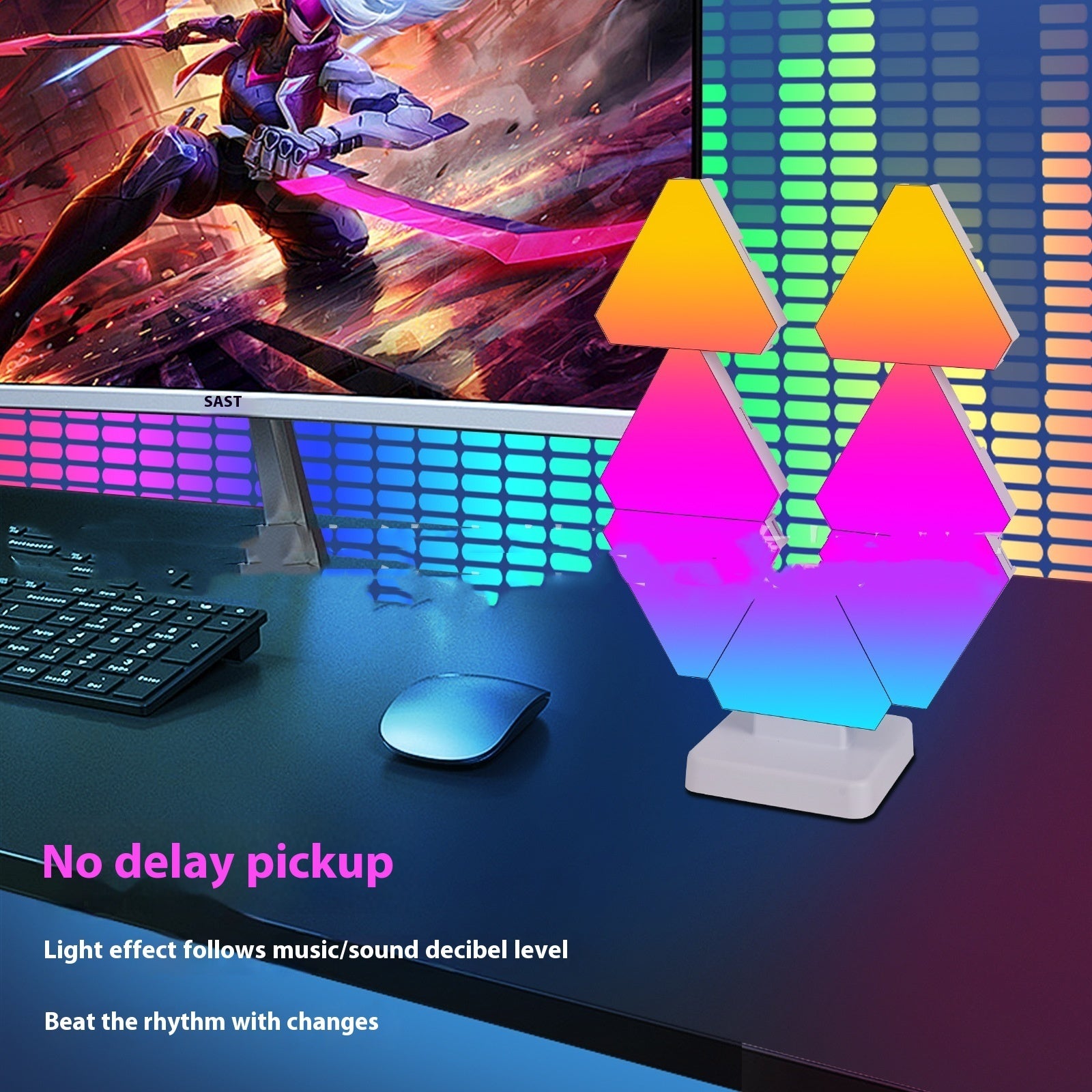 Gaming Ambient Light - RGB Three-Side Quantum Lamp with App Control
