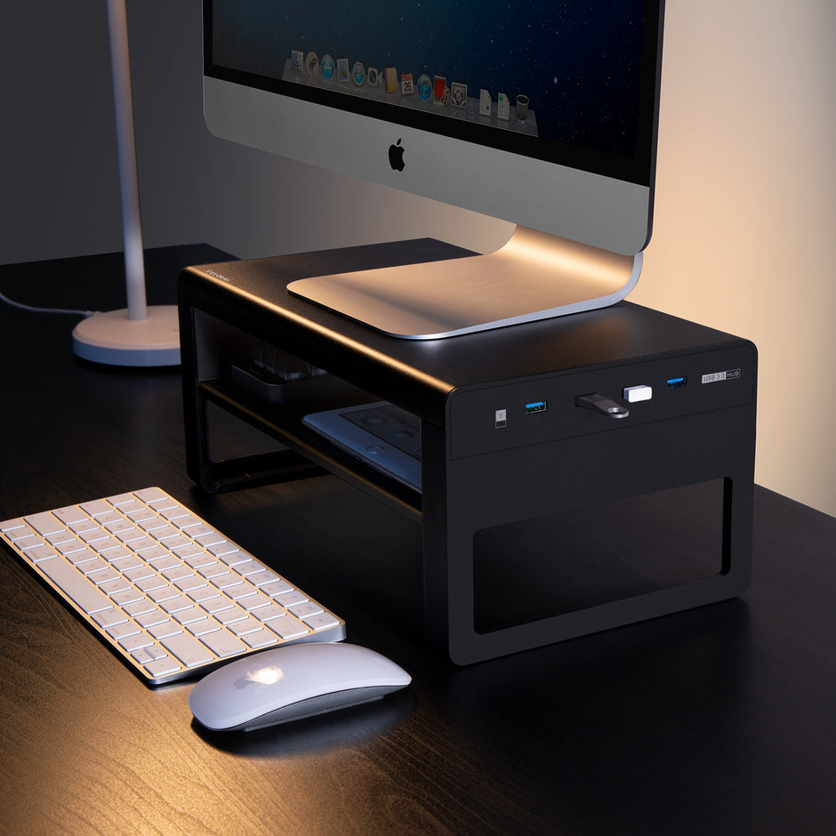 Monitor Stand with USB Hub - Multifunctional Desk Organizer Riser