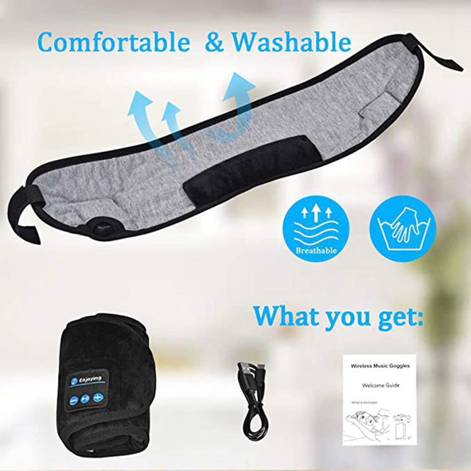 Bluetooth Sleep Mask - Wireless Music Eye Mask for Travel & Sleep