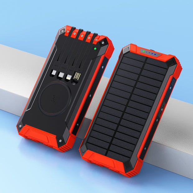 20000mAh Solar Wireless Power Bank - Outdoor Portable Charger