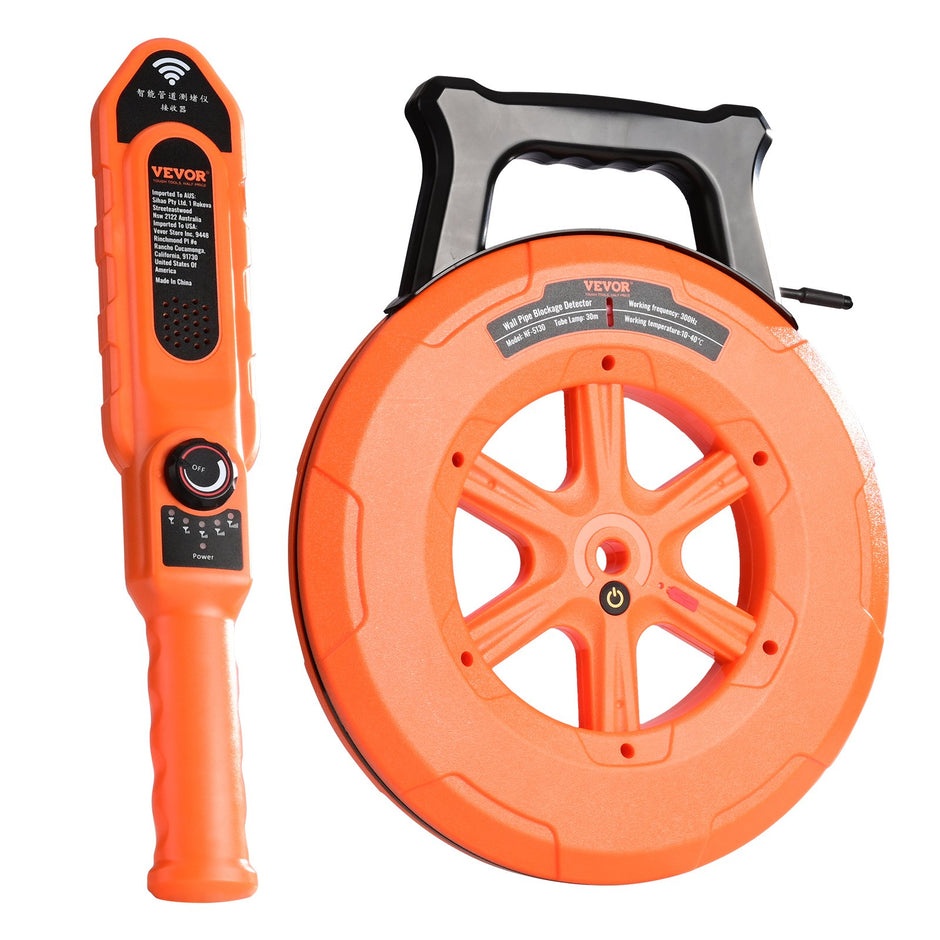 Precision Under-Wall Pipe Blockage Detector - 30m Waterproof Locator for PVC & Metal Pipes